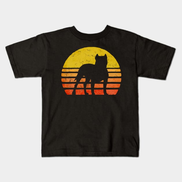 Retro Pitbull in Sunset Kids T-Shirt by Beltschazar